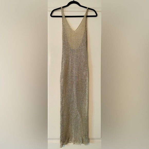 NEW WOT Hot Miami Styles Metallic Double Slit Swim Coverup - Picture 3 of 4